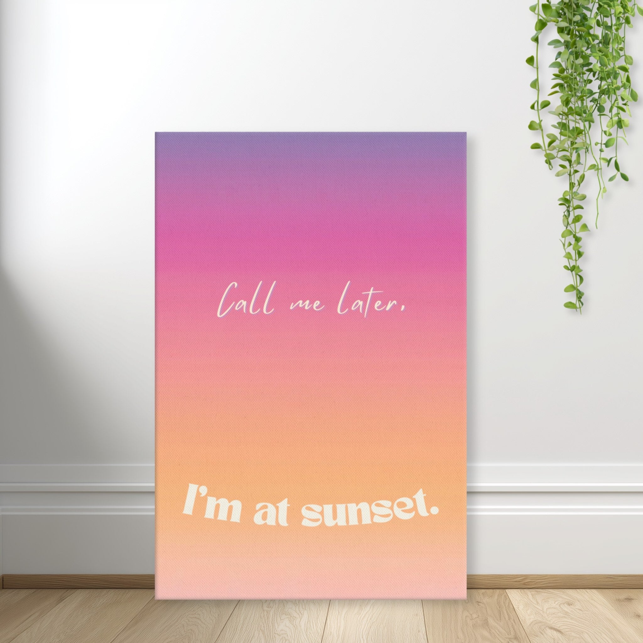 Vertical wall art in peach, magenta, and lavender tones