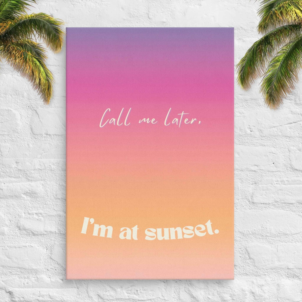 Sunset gradient canvas with quote