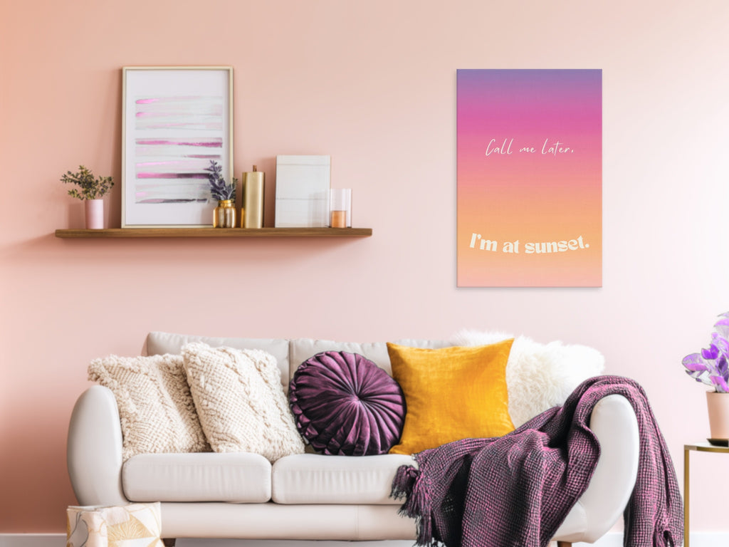Minimalist sunset wall art for living room or bedroom