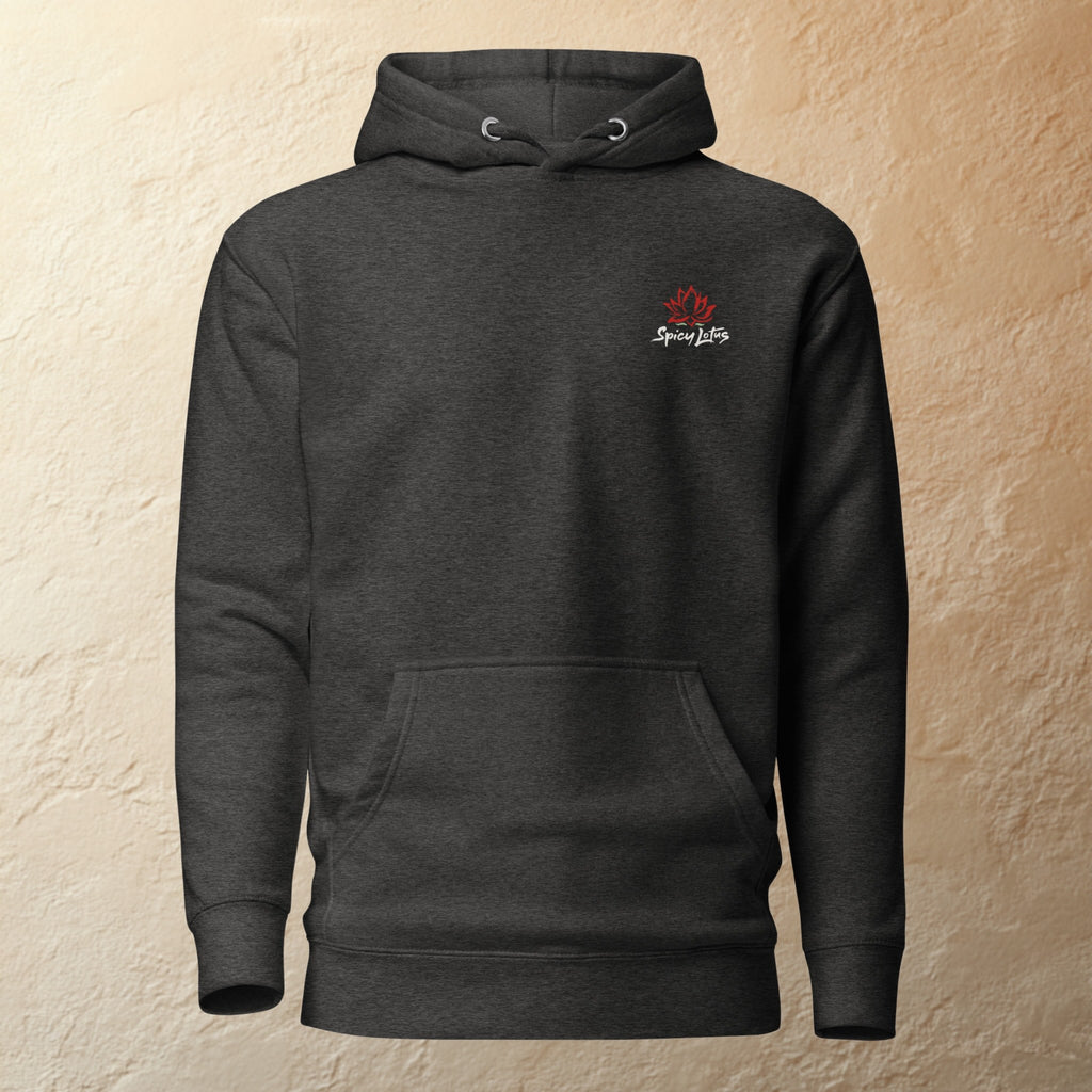 Front pouch pocket and flat drawstrings of Midnight Wave ghost hoodie