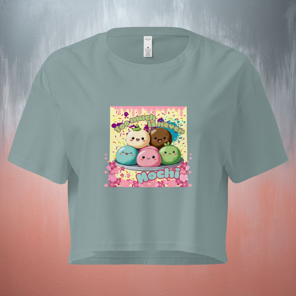 Dropped shoulder and cropped hem detail on pastel mochi crop top Ghost