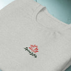 Folded Bella+Canvas 3001 unisex chest logo print