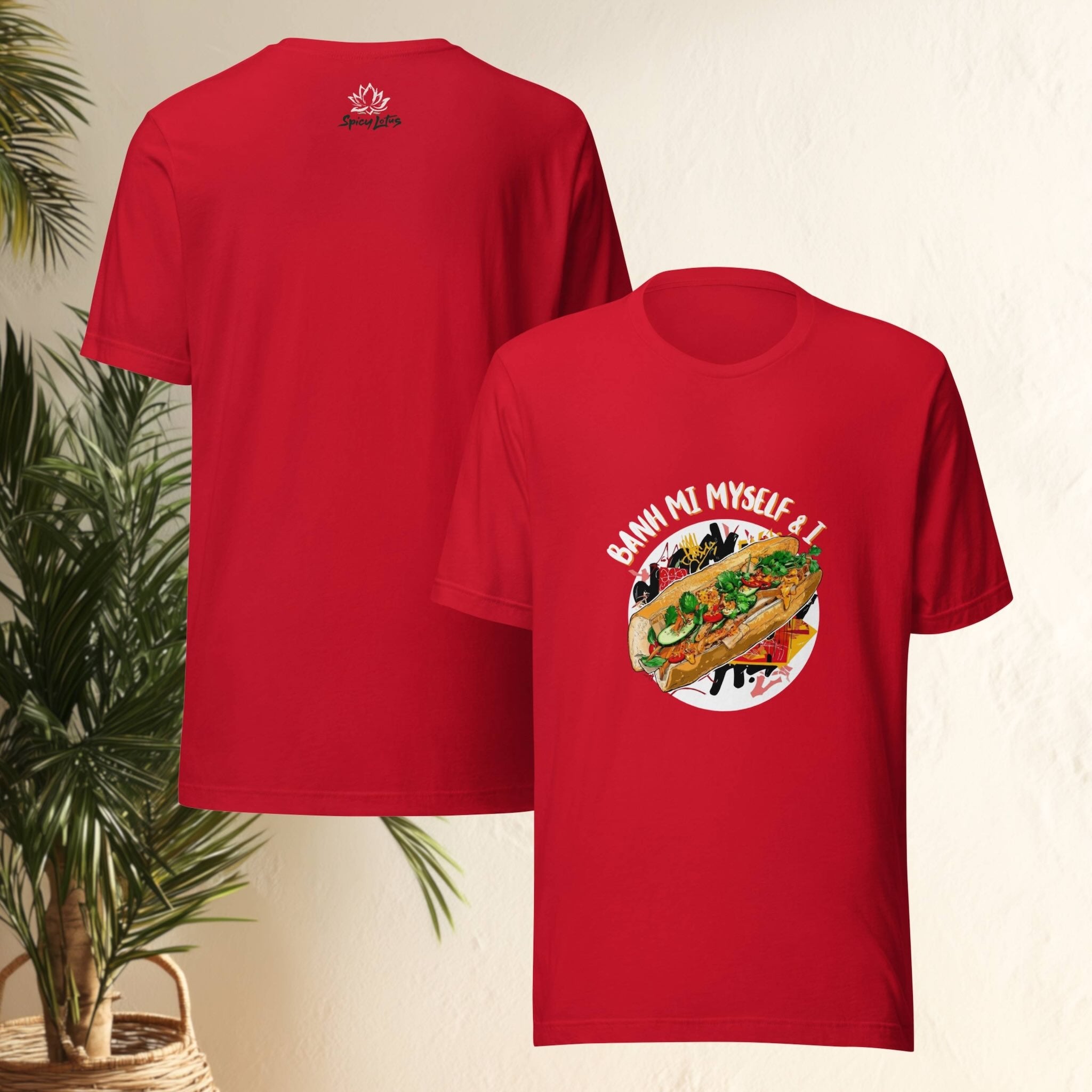 Front/Back view of Banh Mi Myself & I graphic ghost t-shirt