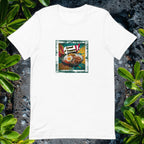 Front view of Lemak It Happen graphic flatlay t-shirt