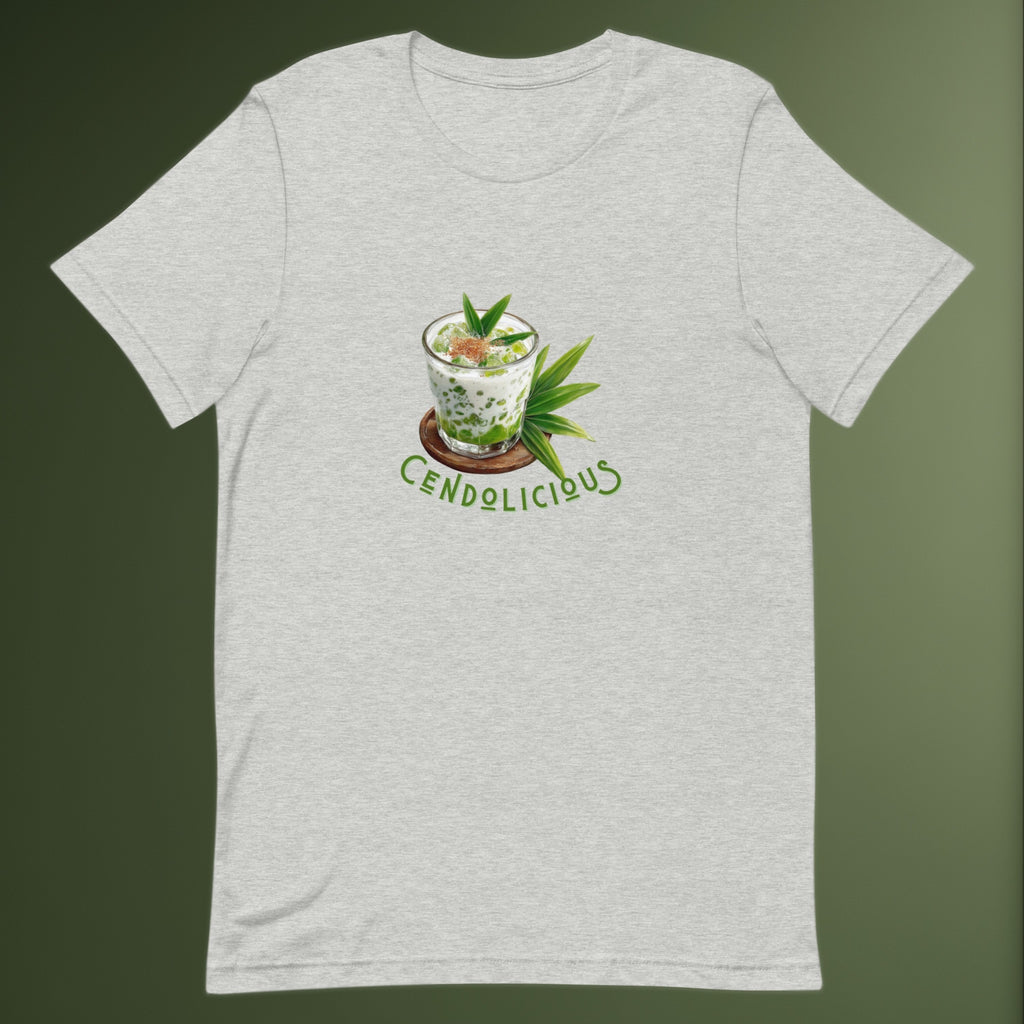 Front view of Cendolicious graphic flatlay t-shirt