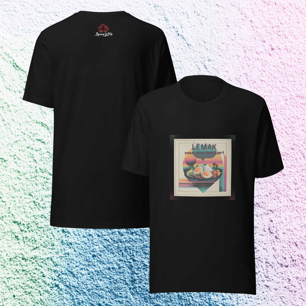 Front/Back view of Lemak Your Day Better graphic ghost t-shirt