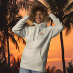 Left chest logo print on Sunrise Wave hoodie