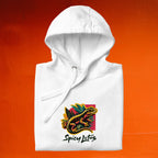 Folded Spicy Lotus Urban Gecko hoodie showing full front design