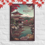 Kinkaku-ji Golden Pavilion Kyoto reflected on calm water canvas