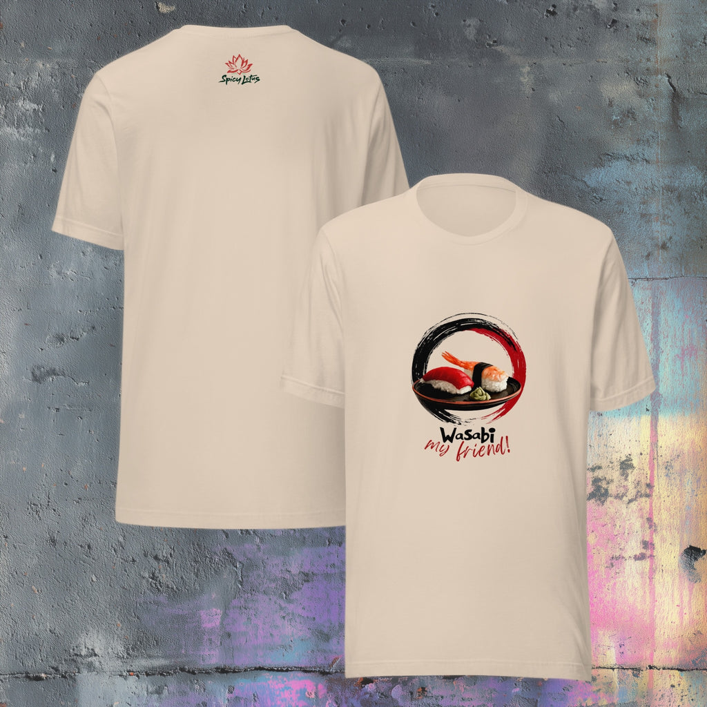 Front/Back view of Wasabi My Friend graphic ghost t-shirt