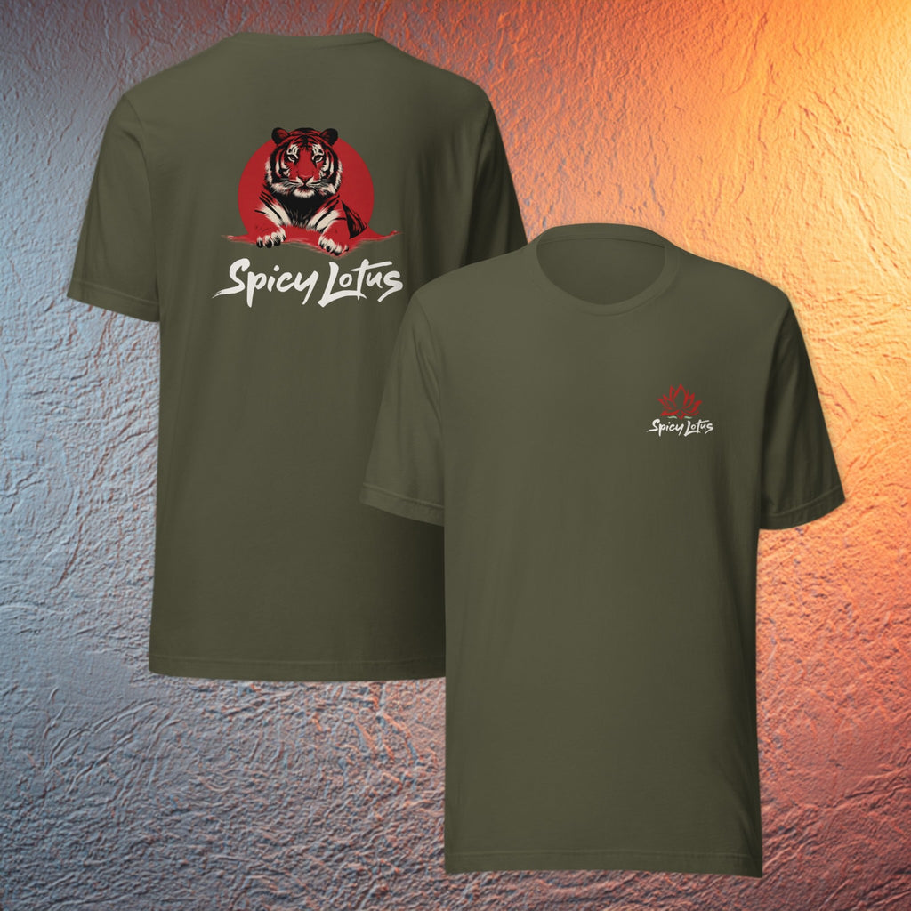 Red Sun Tiger Front Back view Ghost T-Shirt